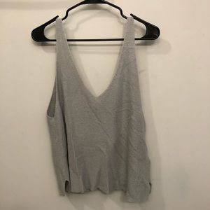 Dusty blue knit tank top